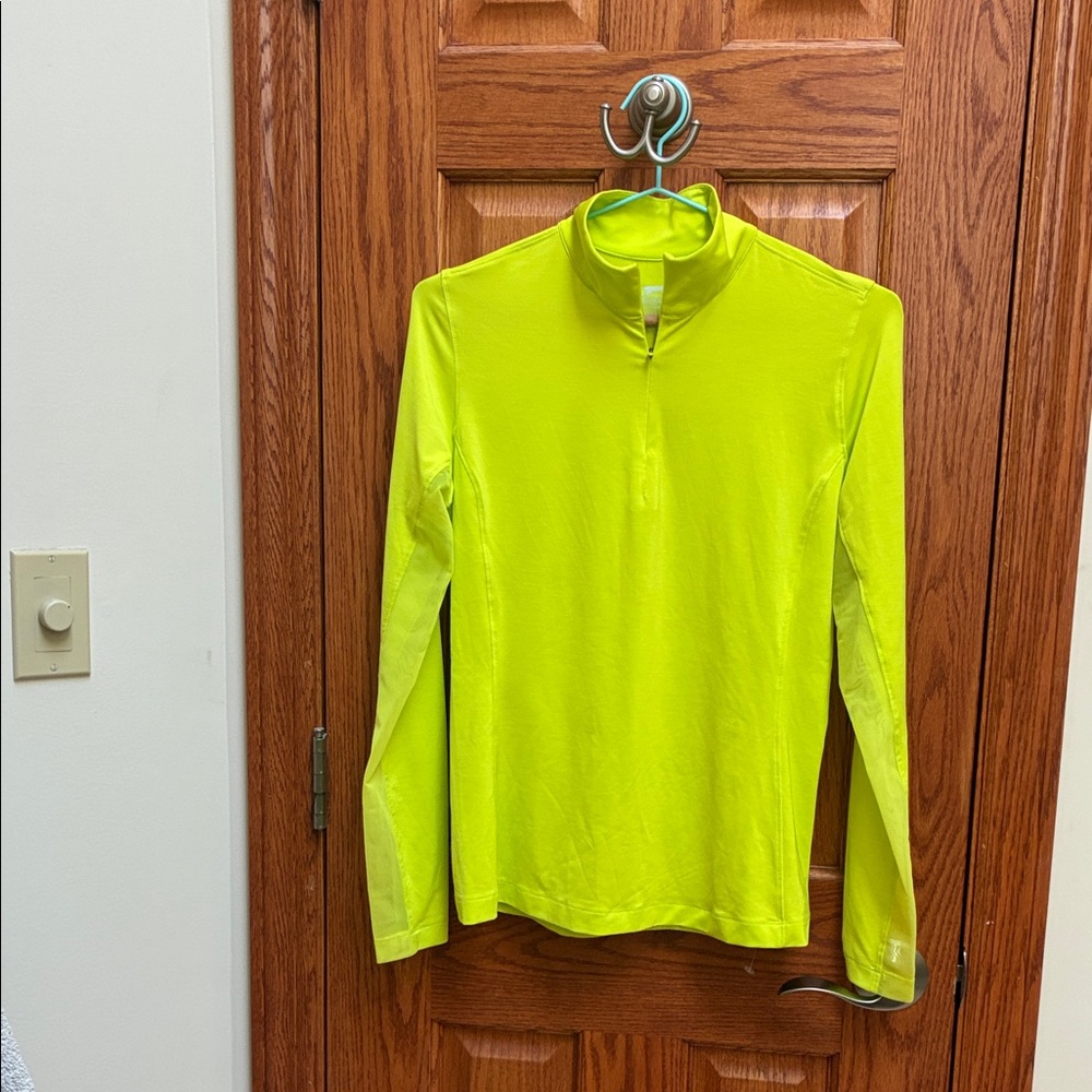 Slazenger Neon chartreuse green Long Sleeve Half zip golf/running jacket-XS